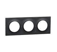 Schneider Electric - Odace Styl, plaque Anthracite 3 postes horiz./vert. entraxe 71mm - S540706