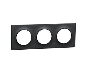 Schneider Electric - Odace Styl, plaque Anthracite 3 postes horiz./vert. entraxe 71mm - S540706