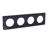 Schneider Electric - Odace Touch, plaque Anthracite 4 postes horiz. ou vert. entraxe 71mm - S540808