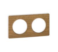 Schneider Electric - Odace Touch, Plaque Bois Naturel Liseré Blanc 2 Postes Horiz./vert. 71mm (s520804n)