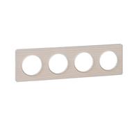 Schneider Electric - Odace Touch, plaque Bois nordique liseré Blanc 4 postes horiz./vert. 71mm - S520808M