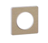 Schneider Electric - Odace Touch, plaque Bronze brossé avec liseré Blanc 1 poste - S520802L