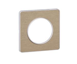 Schneider Electric - Odace Touch, plaque Bronze brossé avec liseré Blanc 1 poste - S520802L