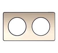 Plaque de finition 2 postes Schneider Electric Odace Touch S540804L coloris bronze avec liseré anthracite l.156 x P.10 x H.85 mm