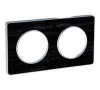 Schneider Electric - Plaque De Finition 2 Postes Chêne Astrakan Liseré Alu H/v Entraxe 71mm Pour Appareillage Mural Odace Touch Schneider S530804p1