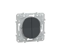 Schneider Electric - Ovalis - combiné va et vient+poussoir - 10AX - Anthracite - S340285