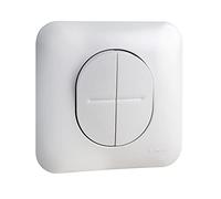 Schneider Electric - Ovalis - Double poussoir à fermeture - fixation par vis avec plaque Blanc - S260216