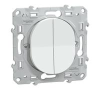 Schneider Electric – Mécanisme double poussoir Ovalis fermeture 10 AX Blanc S320216