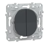 Schneider Electric - Ovalis - double va et vient - 10AX - Anthracite - S340214