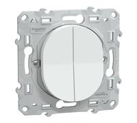 Schneider Electric - Ovalis - double va et vient - 10AX - Blanc - S320214