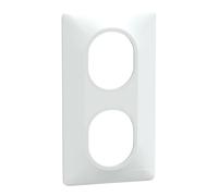 Schneider Electric Plaque de finition Ovalis 2 postes Vertical entraxe 71 mm Blanc S320724