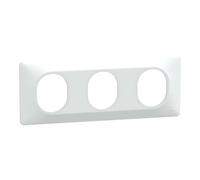 Schneider Electric - Plaque de finition Ovalis S320706 - 3 postes horizontaux entraxe 71 mm Blanc
