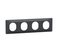 Plaque de finition 4 postes Ovalis Anthracite Schneider