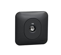 Schneider Electric - Ovalis - prise TV simple - fixation avec griffes Avec plaque -Anthracite - S465405