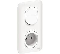 Schneider Electric - Ovalis - Va et vient + prise de courant 2P+T avec plaque Blanc - S260269