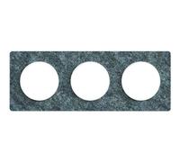 SCHNEIDER ELECTRIC Plaque 3 postes Odace Touch noir liseré blanc
