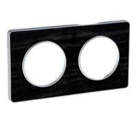 Schneider Electric - Plaque De Finition 2 Postes Chêne Astrakan Liseré Alu H/v Entraxe 71mm Pour Appareillage Mural Odace Touch Schneider S530804p1