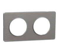 Schneider Electric - Plaque de finition 2 postes liseré alu Odace Styl - Schneider aluminium G