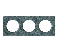 SCHNEIDER ELECTRIC Plaque 3 postes Odace Touch noir liseré blanc