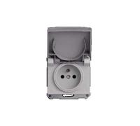 Schneider Electric - Prise 2P+T 16A NF étanche grise encastrée composable (sans plaque de finition) IP44 IK08 MUREVA SCHNEIDER ENN34130