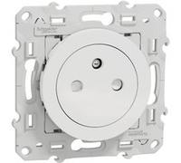 Schneider Electric - Prise affleurante 2P+T 16A bornes auto - Blanc - Ovalis - Schneider blanc