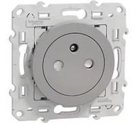 Schneider Electric - Prise affleurante avec terre 2P+T aluminium 16A - Odace - Schneider aluminium