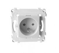 Schneider Electric Prise PC+T à connexion rapide ALB 81073 Blanc 2P+T, 16A, 230V, Type E, Plastique, Compatible avec tous les appareils