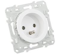 Schneider Electric - Prise Simple 2 Pôles + Terre - Blanc - Odace