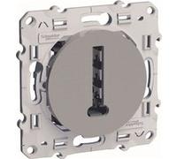 - Prise téléphone en T 8 contacts à vis - aluminium - Odace - Schneider