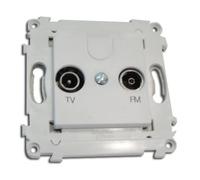 Schneider Electric - Prise TV - FM blanche 1 entrée 2 sorties sans plaque fixation vis/griffes ALVAIS SCHNEIDER ALB82325