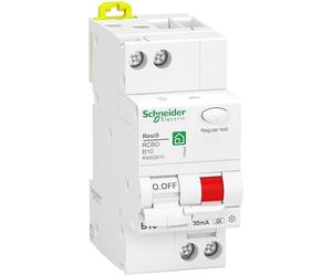 Schneider Electric R9D02610 Resi9 Interrupteur FI/LS 1P+N, 10 A, B-Char., 30 mA, type A, 10 kA