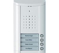 Schneider Electric Ritto 1840470 Entravox Station de porte, audio, pour maison de 4 familles, interphone avec éclairage et boutons de sonnette, montage en saillie, unité extérieure, blanc