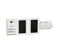 Schneider Electric Ritto Twinbus Kit vidéo IP avec écran HD 7", 2 fils, 2 familles, APP, interphone, montage en saillie, blanc
