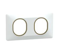 Schneider Electric S320704D Plaque 2 post Hor 71 mm Blc Lt