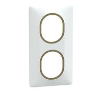 Schneider Electric S320724D Plaque 2 post Vert 71mm Blc Lt