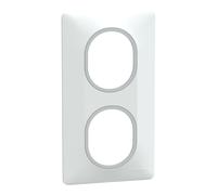 Schneider Electric S320724F Plaque 2 post Vert 71mm Blc Ag