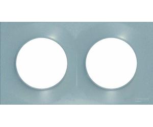 Schneider Electric S520704E Plaque 2 postes aluminium Odace Styl