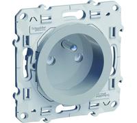 Prise de courant 2 Pôles + Terre Odace Aluminium