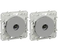 Schneider Electric S530445 Prise TV Odace Alu (Lot de 2)