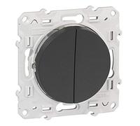 Interrupteur double va-et-vient Schneider Electric Odace Gris anthracite Gris G