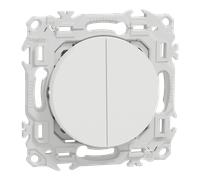 Schneider Electric S920214 Odace double VV ou poussoir blanc