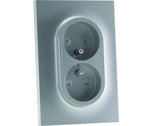 Schneider Electric SC5S52A089E Double prise de courant avec terre 2PT Odace 230 V Alu