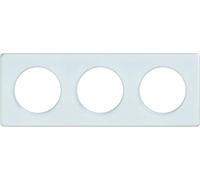 SCHNEIDER ELECTRIC Plaque 3 postes Odace Touch blanc translucide liseré blanc