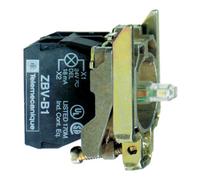 Schneider Electric ZB4BW0B11 Contact auxiliaire, Élément LED avec adaptateur de fixation, avec culot d'ampoule 1 NO (T) blanc à