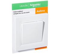 Schneider Electric Interrupteur va-et-vient Asfora S320204 – 10A – blanc