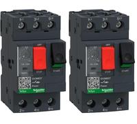 Schneider Electric - TeSys GV2ME - disj. moteur - 1,6..2,5A - 3P 3d - déclencheur magnéto-thermique - GV2ME07 (Lot de 2)