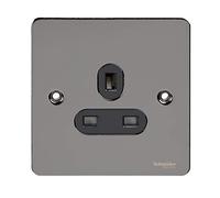 Schneider Electric Ultimate Flat Plate GU3250BBN Prise de courant simple non commutée 13 A Nickel noir avec insert noir