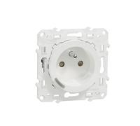 Schneider Electric - Wiser Odace - Prise 2P+T connectée - 16A - zigbee - Blanc - S520559