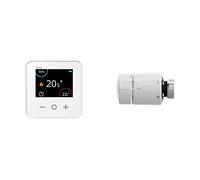 Schneider Electric - Wiser - Thermostat d'ambiance connecté Liaison zigbee 2,4GHz - CCTFR6400 & - Wiser - tête de vanne thermostatique connectée Liaison zigbee - CCTFR6100