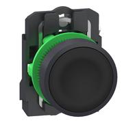 Schneider Electric XB5AA215 Bouton poussoir, Harmony XB5, plastique, 22 mm, noir, Sans inscription, palpage, 1S, push-in